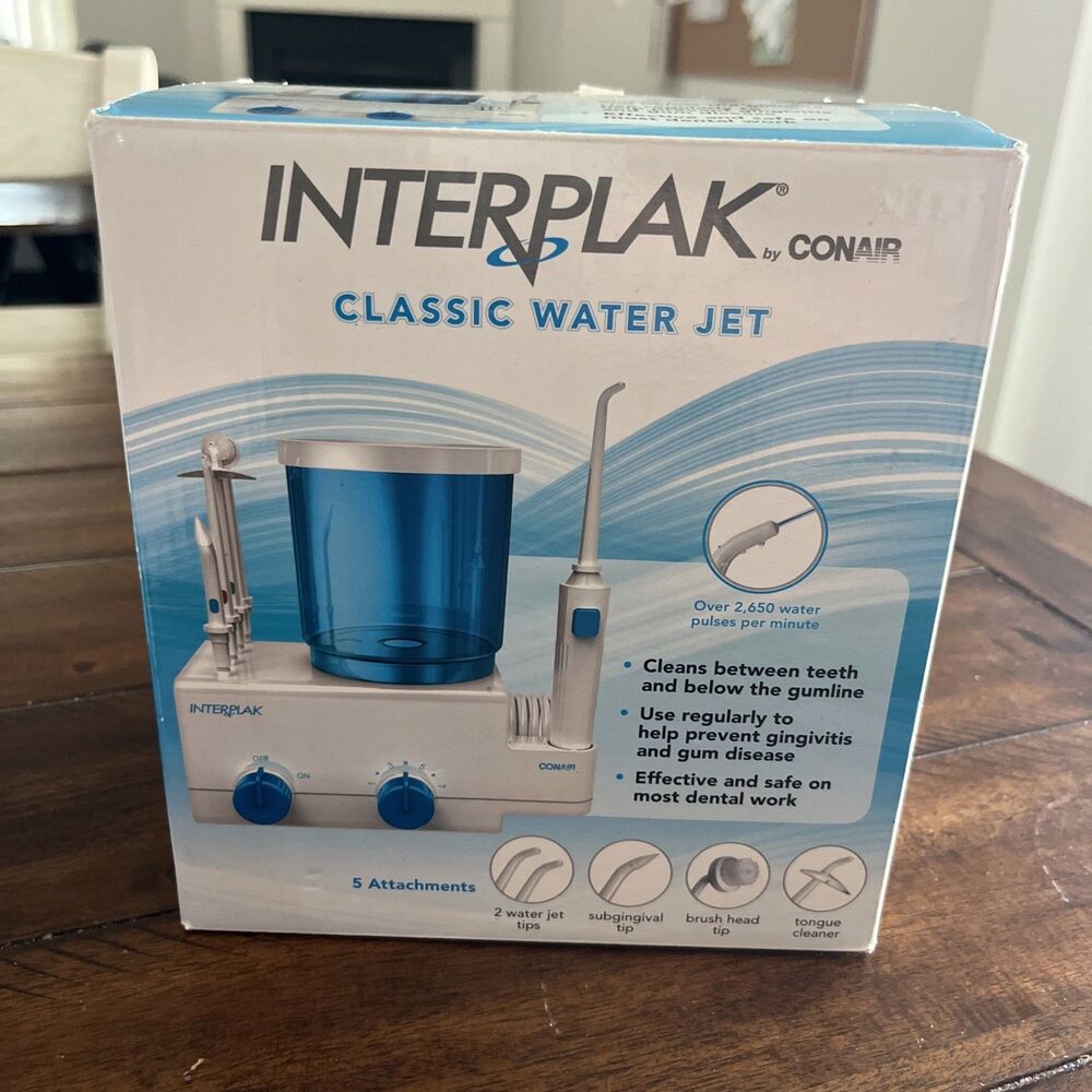 Interplak Water Jet Dental System Pick 4 Tips WJ7B Reverses Gingivitis Conair
